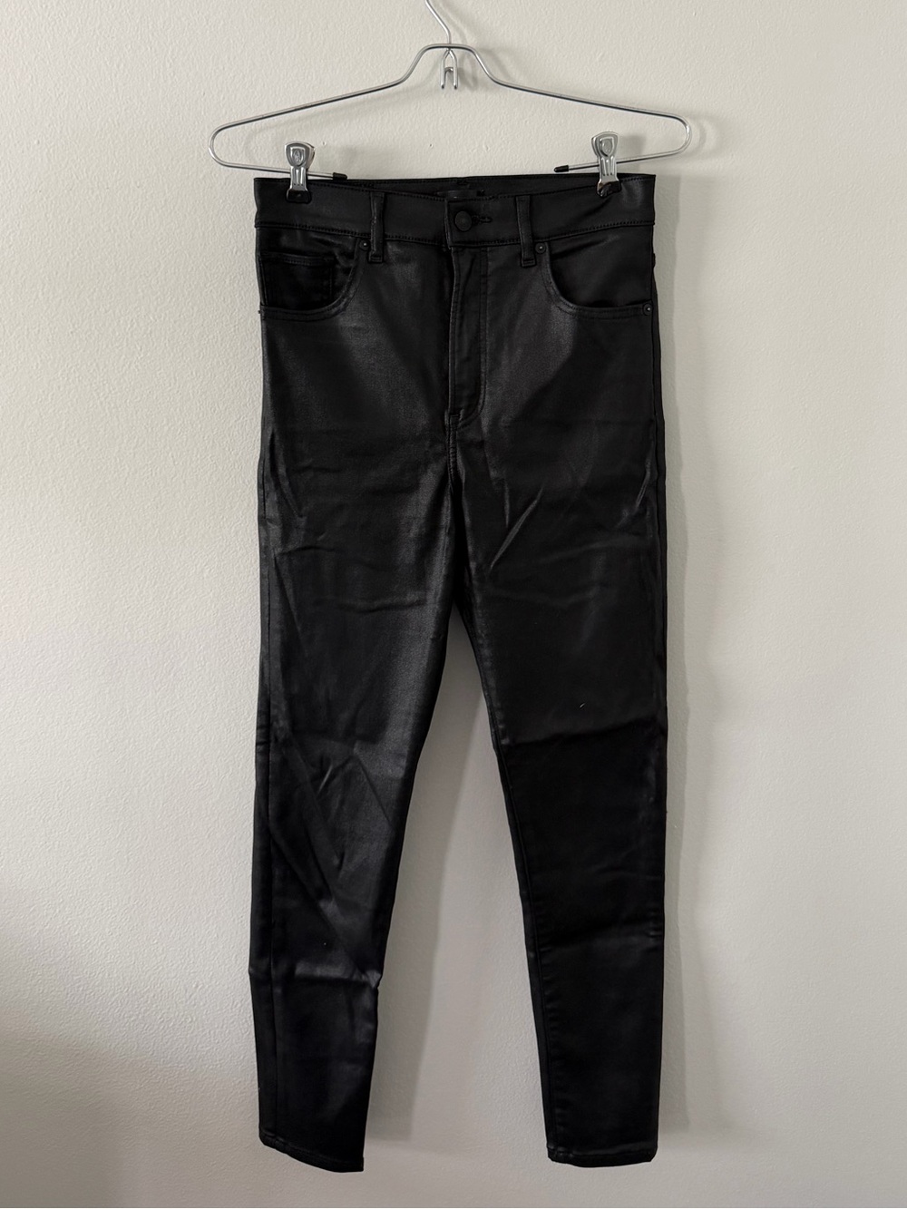 Express Black Coated Skinny Jeans